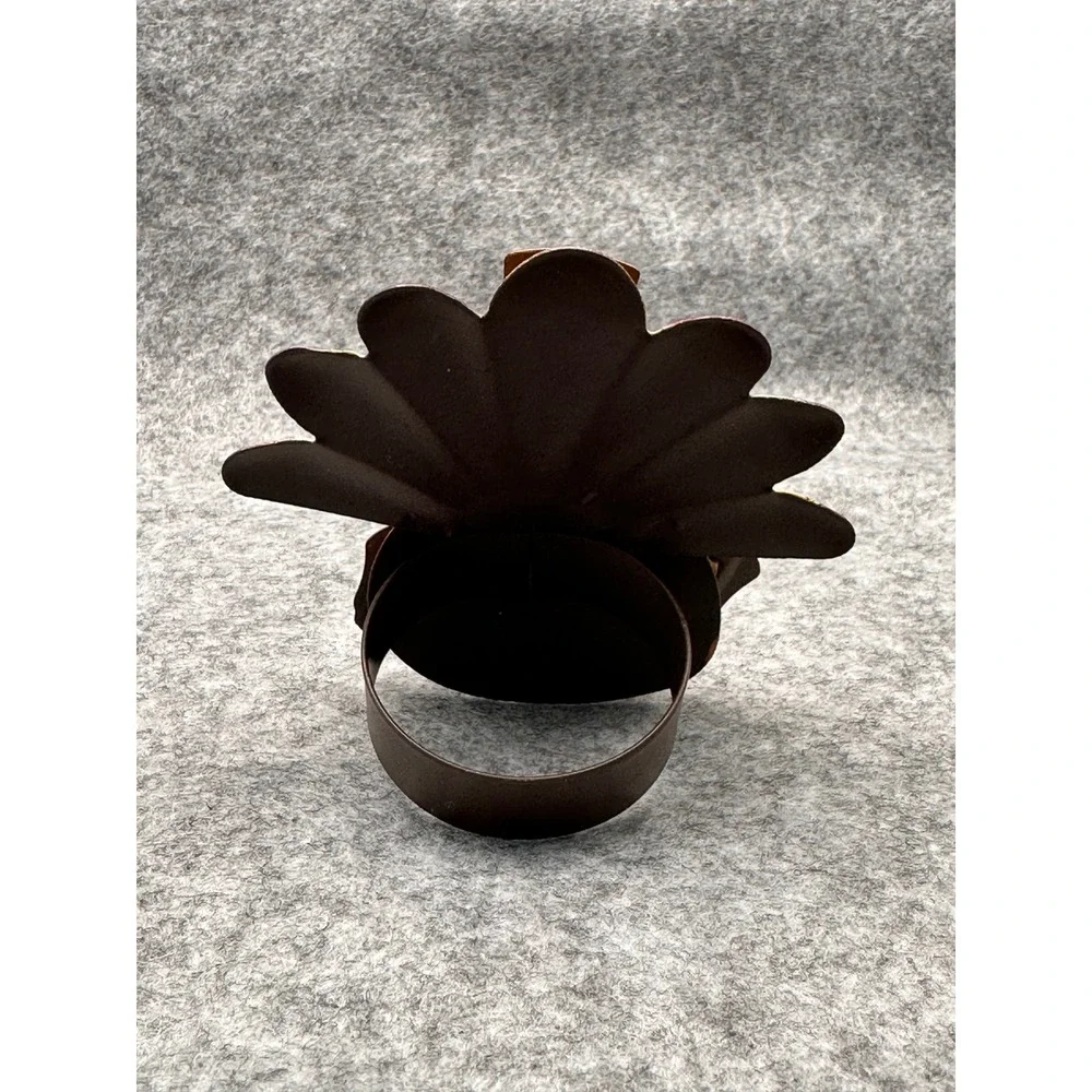 Set of 6 Metal Turkey Napkin Rings Thanksgiving Fall Harvest Table Decor Top Hat